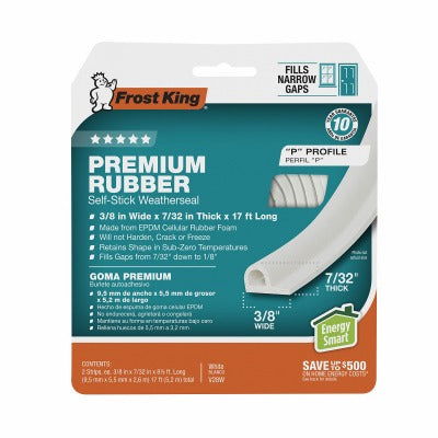 FROST KING Thermwell V28WA Epdm Weatherseal Tape 3/8 in 17 Ft White