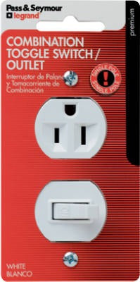 LEGRAND Pass Seymour 691WCCC5 Combo Switch Receptacle 15A White 5 Pack