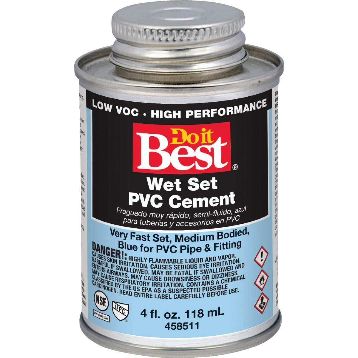 BSC PREFERRED Bsc Preferred 18404-24 Pvc Solvent Cement Wet Set Blue 1/4 Pint