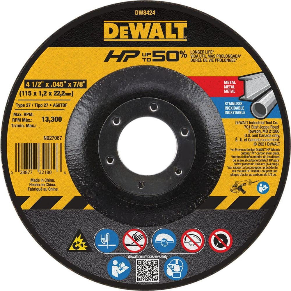 DEWALT Dewalt Accessories DW8424 Cutting Wheel 4.5in 25 Pack
