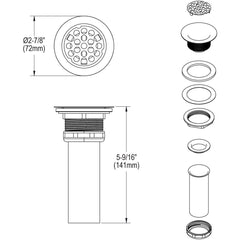 Elkay LK8 2-7/8 x 4 in. Bathroom Sink Drain in Polished Stainless Steel