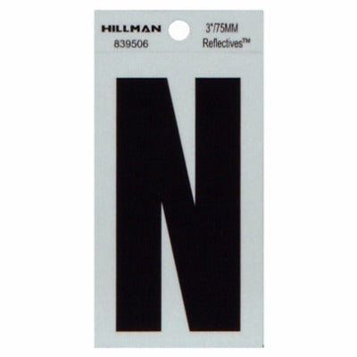 HILLMAN Hillman Fasteners 839506 Reflective Adhesive Letter N 3 in