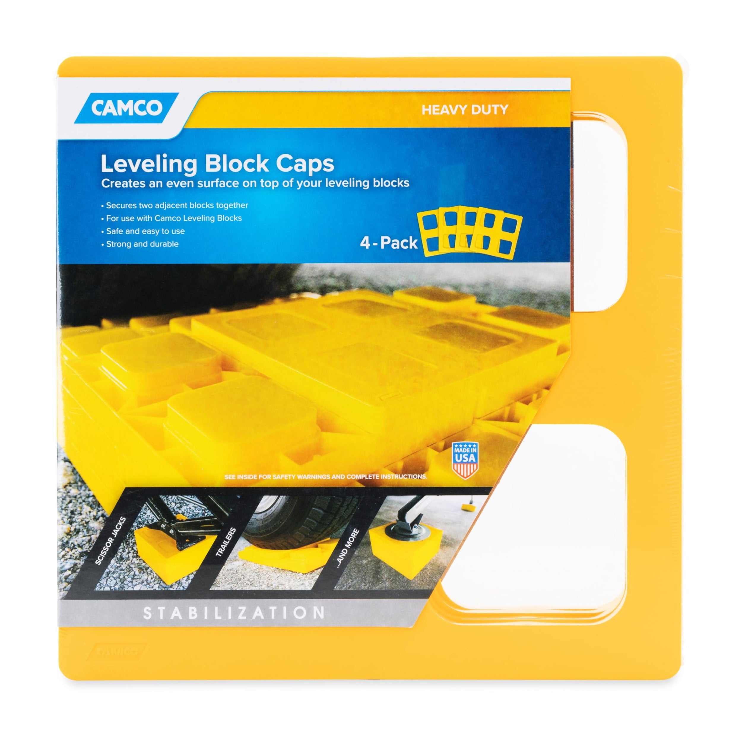 CAMCO Camco 44500 Rv Leveling Block Cap 4-pack Jack Pad
