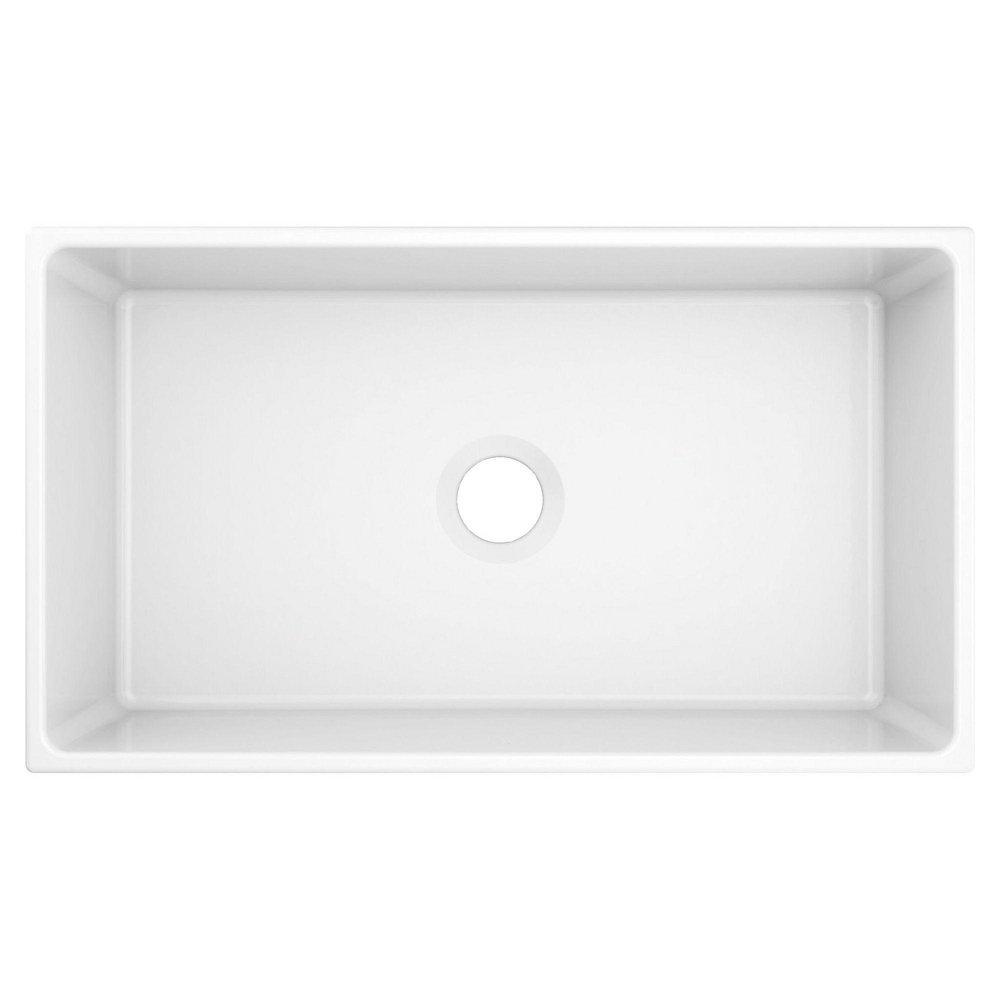 Moen FC331910 33 x 19 in. No Hole Fireclay Single Bowl Farmhouse and Undermount Kitchen Sink