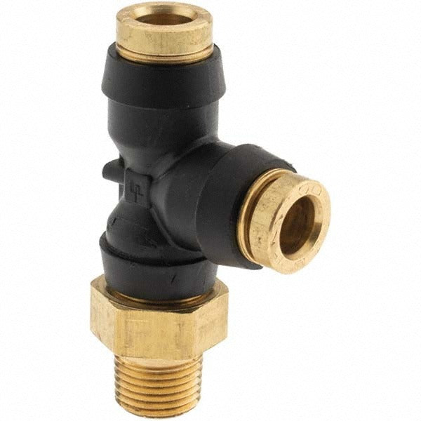 PARKER Parker PF-00072 Male Swivel Run Tee 1/4 in Od 1/8 in Mnpt Brass