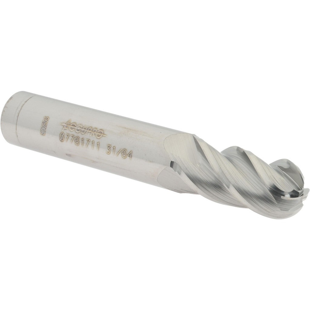 ACCUPRO Accupro 12184679 Ball End Mill 0.4844 in 4 Flute Carbide