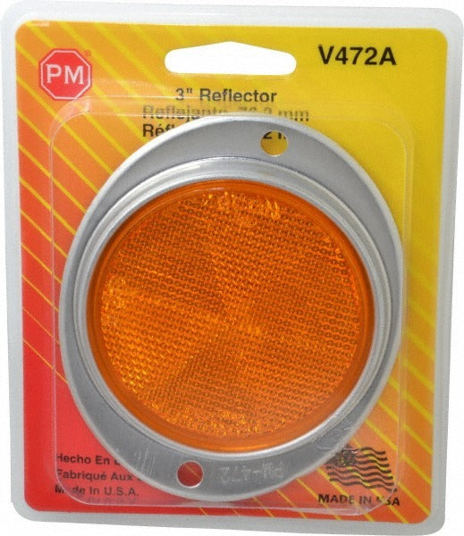 PETERSON MANUFACTURING Peterson V472A Amber Oval Reflector 3 Inch Surface Mount