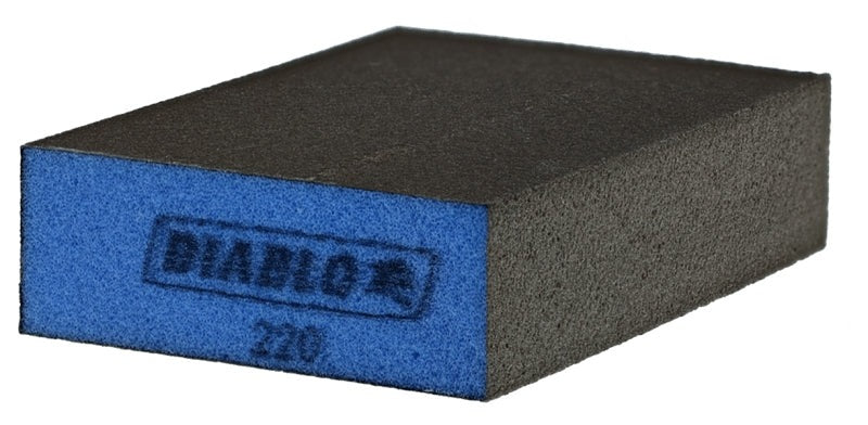 DIABLO Diablo DFBBLOCMFN01G Flat 220-Grit Ultra Fine Sanding Sponge (1.1 x 2.7 x 4.3 / Pack 1)