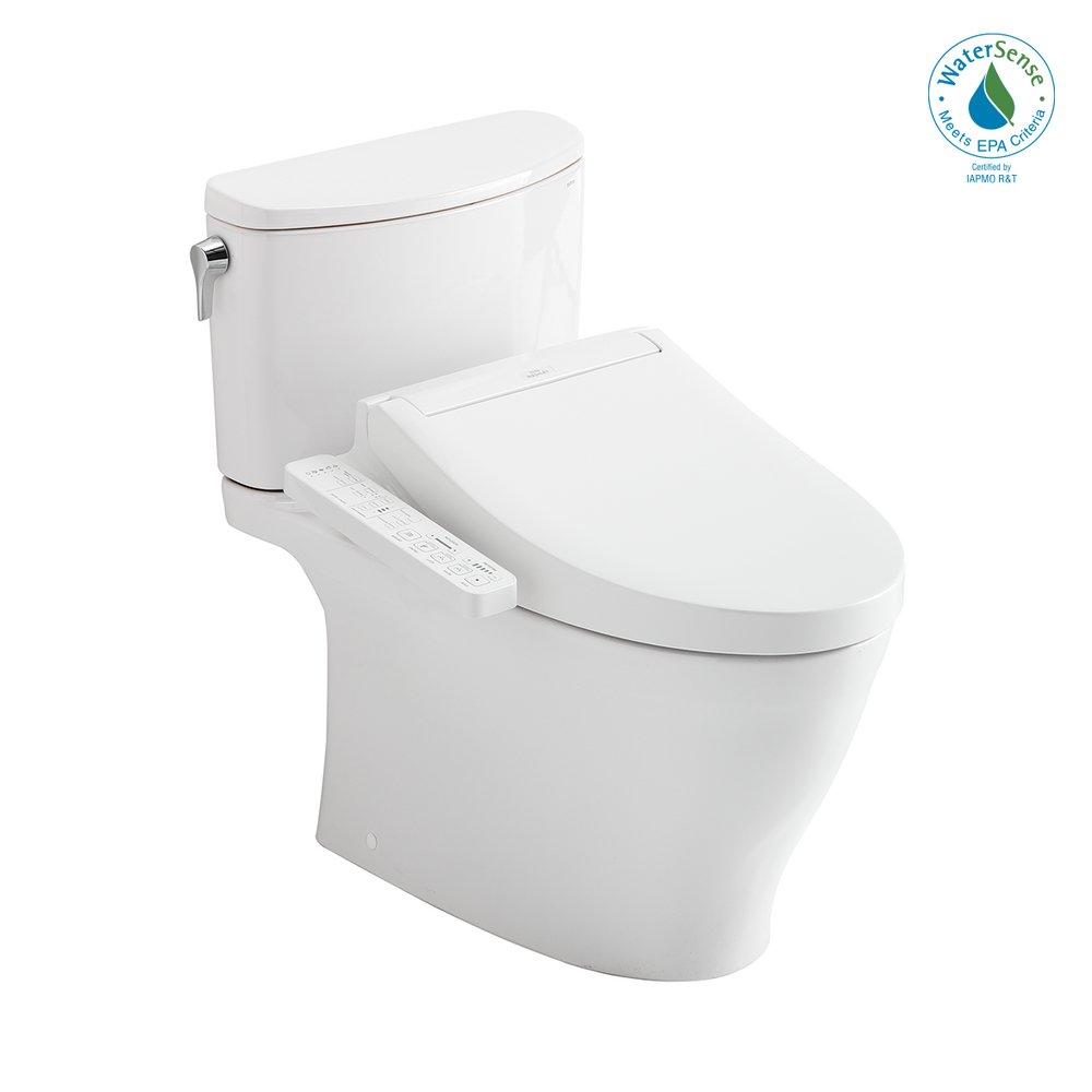 Toto MW4423074CEFG#01 Washlet+ Nexus Two-Piece Elongated 1.28 GPF Toilet with C2 Bidet Seat Cotton White