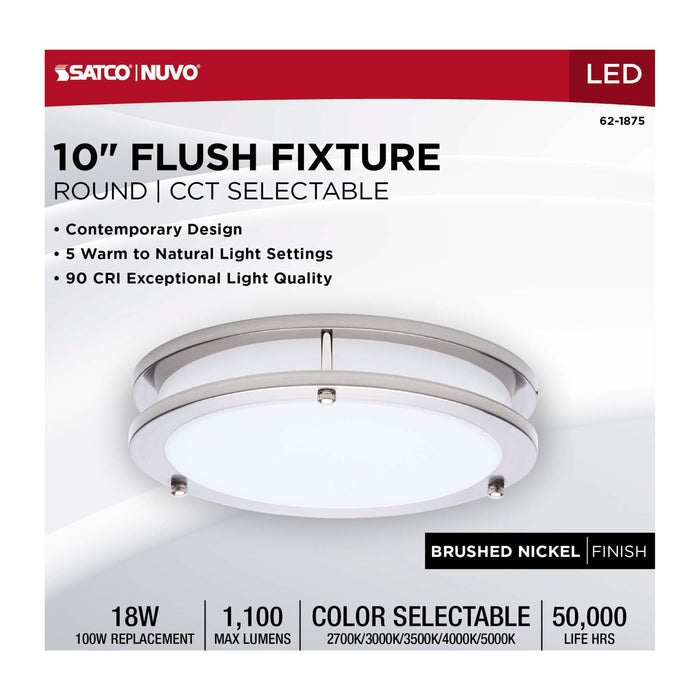 SATCO-NUVO Satco-Nuvo 62-1875 Glamour Flush Mount 18W (10-inch)