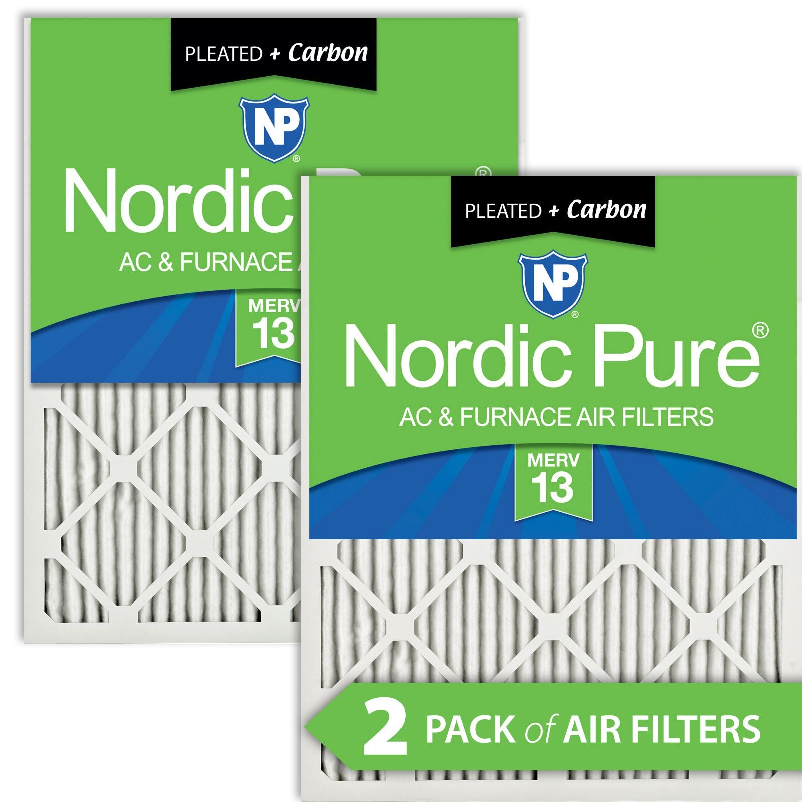 NORDIC PURE Nordic Pure 14x30x1M13+C-2 Merv 13 Plus Carbon Filter 2pk