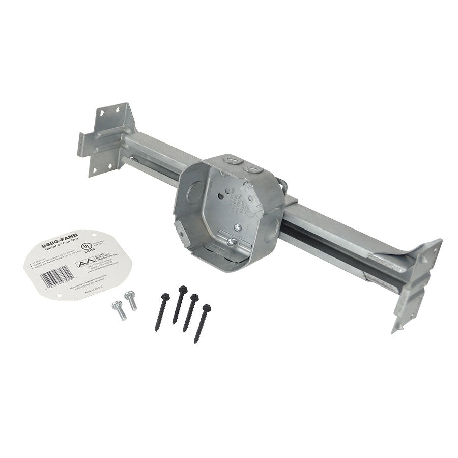 ALLIED MOULDED PRODUCTS Allied Moulded Products 9380-FR 4 in Octagonal Fan Support Box 70 lb (4 in / 17 cu in / Bottom Mount)
