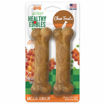 NYLABONE Nylabone Products NEB103TPP Bacon Bone Wolf Size 2 Pack