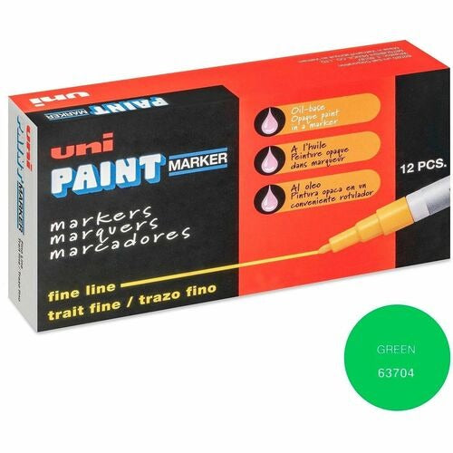 UNI-BALL Uni-ball UBC63704DZ Paint Marker Fine Tip Green Dozen
