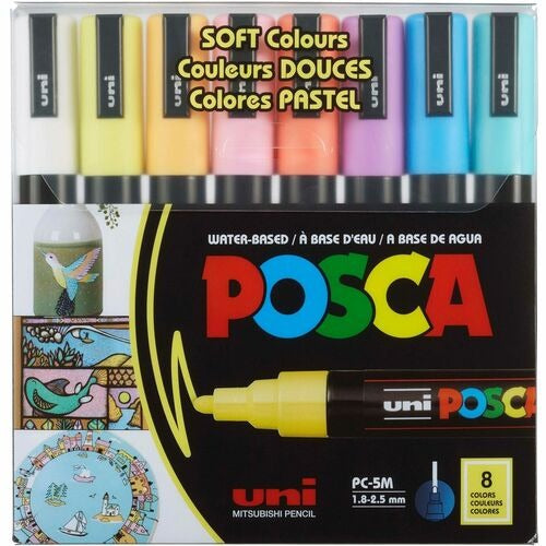 UNI-BALL Posca PC-5M UBCPC5M8CSOFT Paint Marker 8 Count Soft Colors