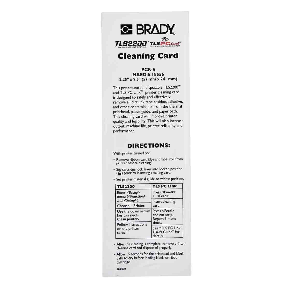 BRADY Brady PCK-5 Cleaning Kit 5-Pack