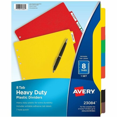 AVERY Avery AVE23084 Plastic Tab Dividers 8-tab Set of 8