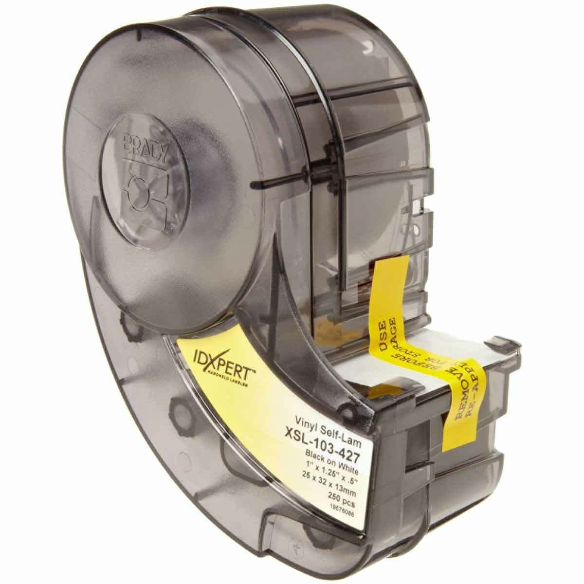 BRADY Brady XSL-103-427 IDXPERT Self-Laminating Vinyl Wire and Cable Labels 1.25 in x 1 in (250 per Cartridge)