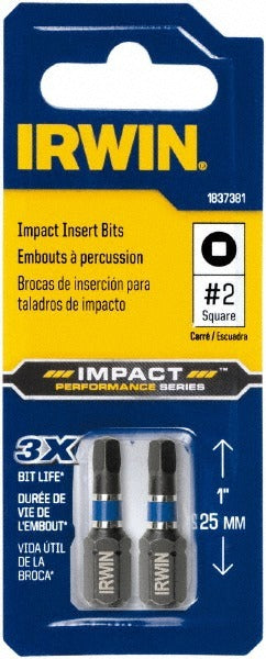 IRWIN Irwin IWAF31SQ22 No. 2 Square Impact Insert Bit 2-pack
