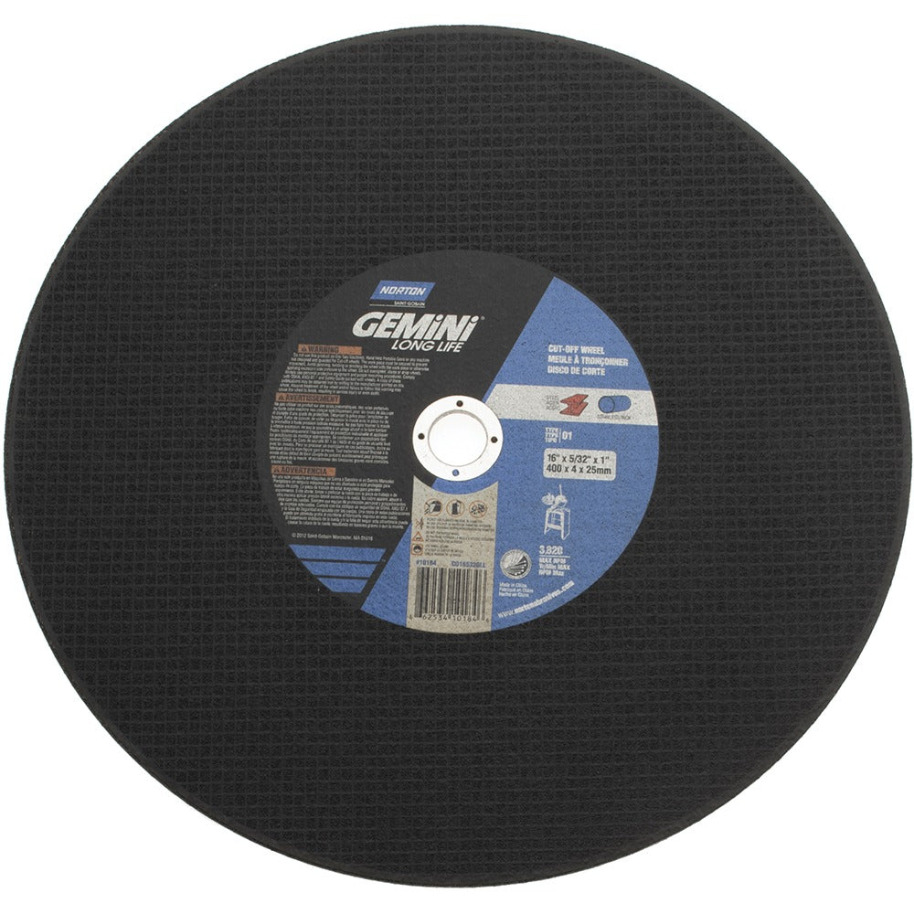 NORTON Norton 66253410184 Cut-off Wheel 16 in Aluminum Oxide Type 1