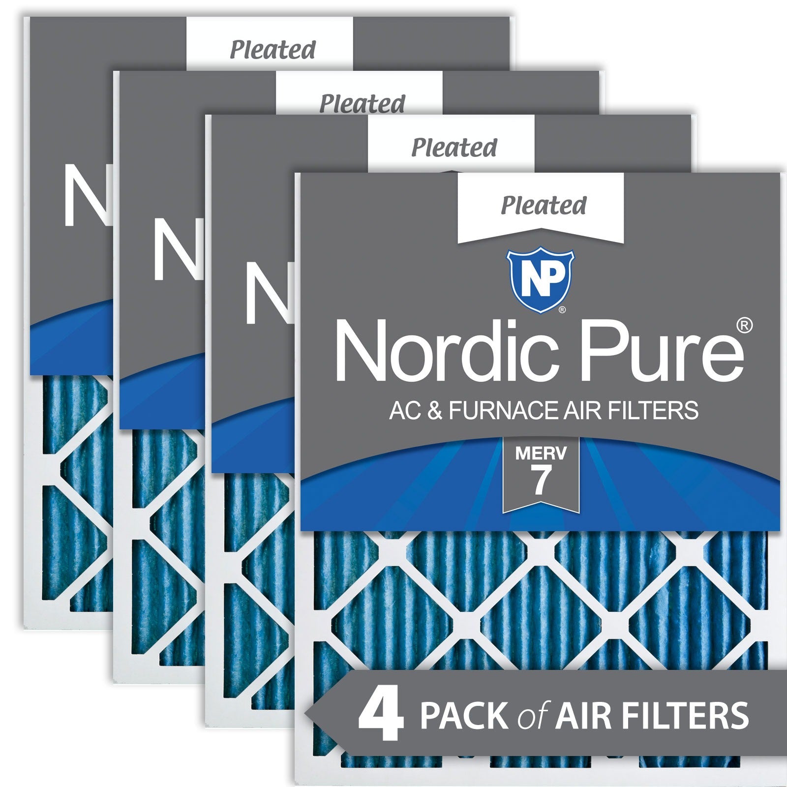 NORDIC PURE Nordic Pure 18x25x1M7-4 Pleated Air Filter Merv 7 4 Pack
