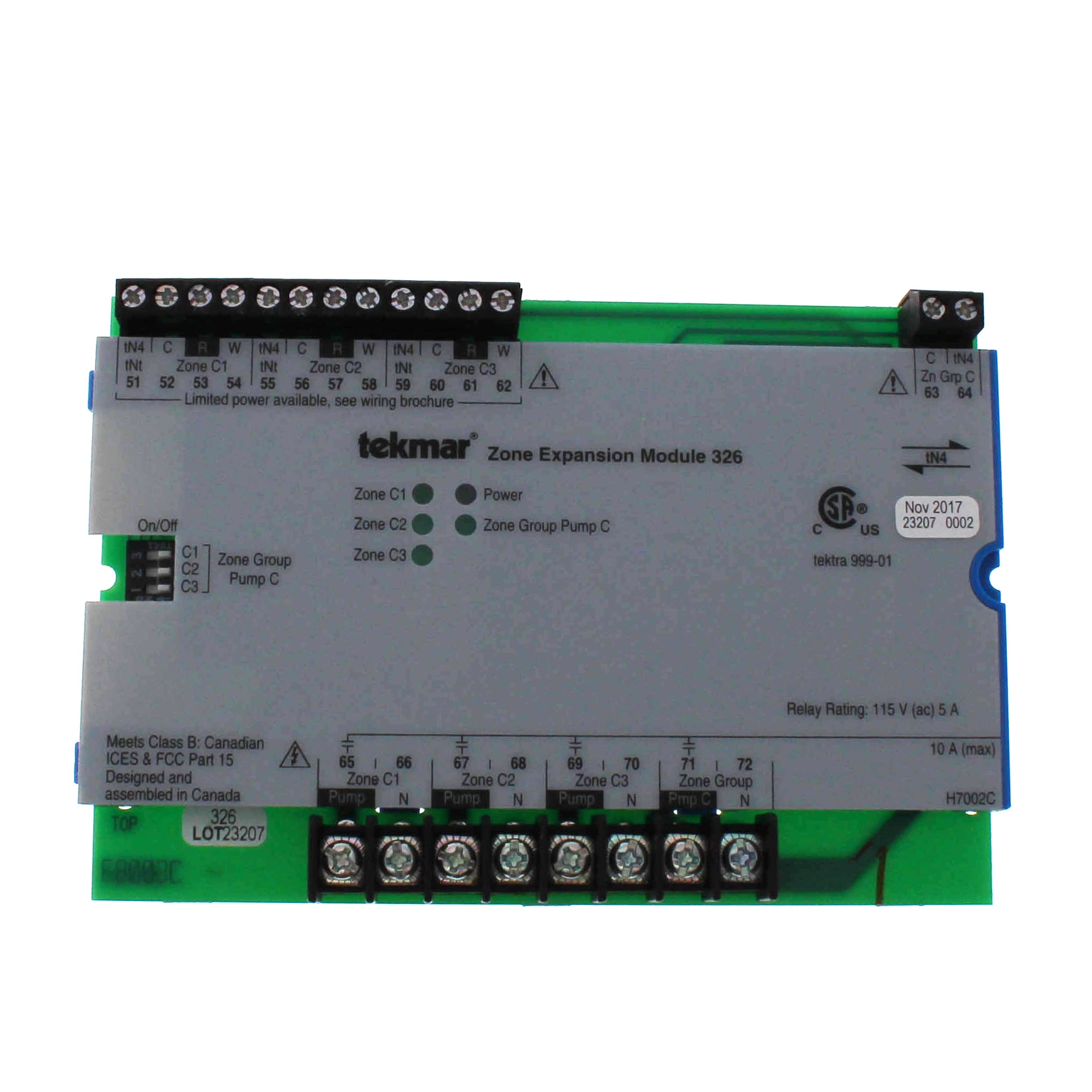TEKMAR Tekmar 326 Zone Expansion Module 115 V AC (Three Zone Pumps)
