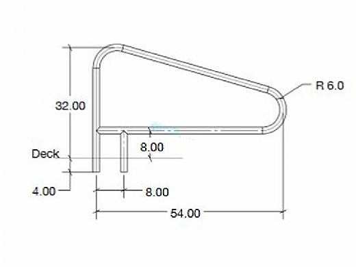 S.R.Smith DMS-103B Center Grab Stainless Steel Rail with Cross Brace | 304 Grade | .065 Wall Commercial | DMS-103B