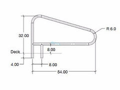 S.R.Smith DMS-103B Center Grab Stainless Steel Rail with Cross Brace | 304 Grade | .065 Wall Commercial | DMS-103B