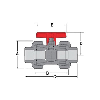 Spears 2332-030 3 PVC TU Ball Valve SOC FKM