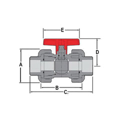 Spears 2332-030 3 PVC TU Ball Valve SOC FKM