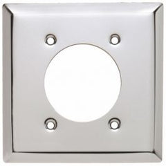 Pass & Seymour S3862C 2-Gang Metal 2.15 Inch Diameter Center Receptacle Wall Plate