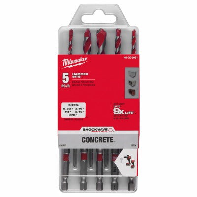 MILWAUKEE Milwaukee 48-20-9051 Carbide Hammer Drill Bit Set 5 Piece
