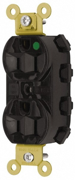 HUBBELL Hubbell SNAP8200BKA Hospital Grade Duplex Receptacle 15A