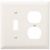 Pass & Seymour TP18W 2-Gang Combination Toggle Switch / Duplex Receptacle Wall Plate, White