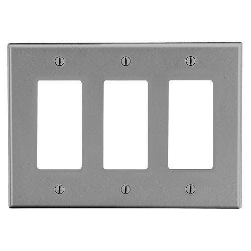 HUBBELL Hubbell Premise Wiring P263GY 3-gang Decorator Wallplate