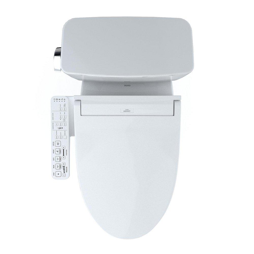 TOTO MW7763074CEFG#01 Drake 1.28 GPF Elongated Two-Piece Toilet with C2 Bidet Seat Cotton