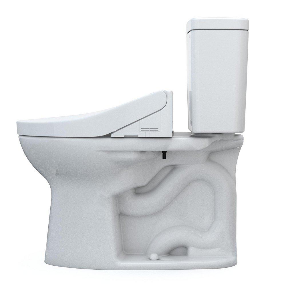 TOTO MW7763074CEFG#01 Drake 1.28 GPF Elongated Two-Piece Toilet with C2 Bidet Seat Cotton