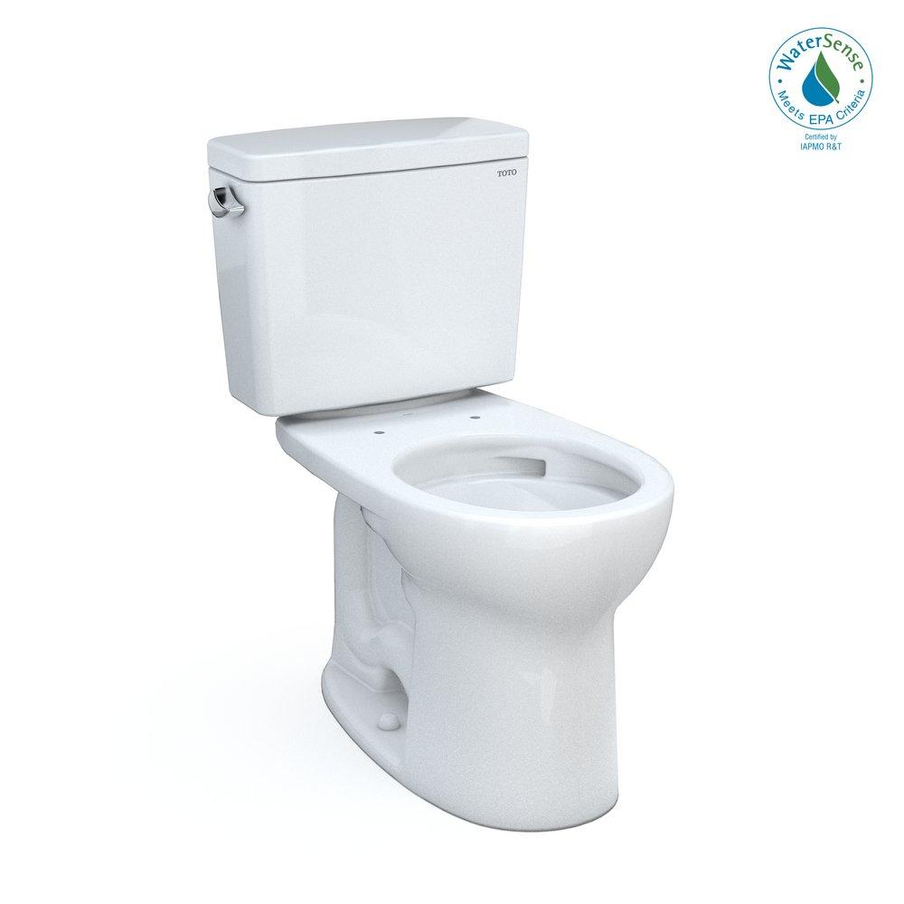 TOTO CST775CEFG#01 Drake Two-Piece Round 1.28 GPF Toilet with CeFiONtect, Cotton White