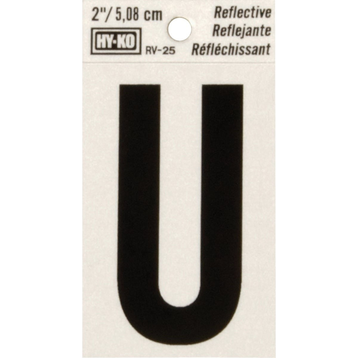 HY-KO Hy-Ko RV-25/U Vinyl Reflective Adhesive Letter U