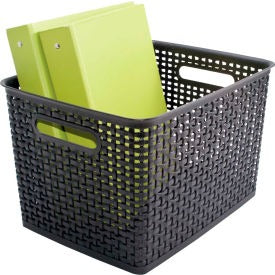 ADVANTUS Advantus Corp. 40328 Plastic Weave Storage Bin Large 2-pack