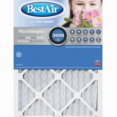 BESTAIR Ppa Industries B1-1420-13-6 Merv 13 Pleated Filter 14x20x1