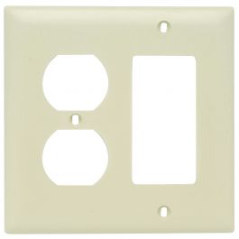 Pass & Seymour TP826I WALLPLATE COMBINATION 2 4.7IN IVORY