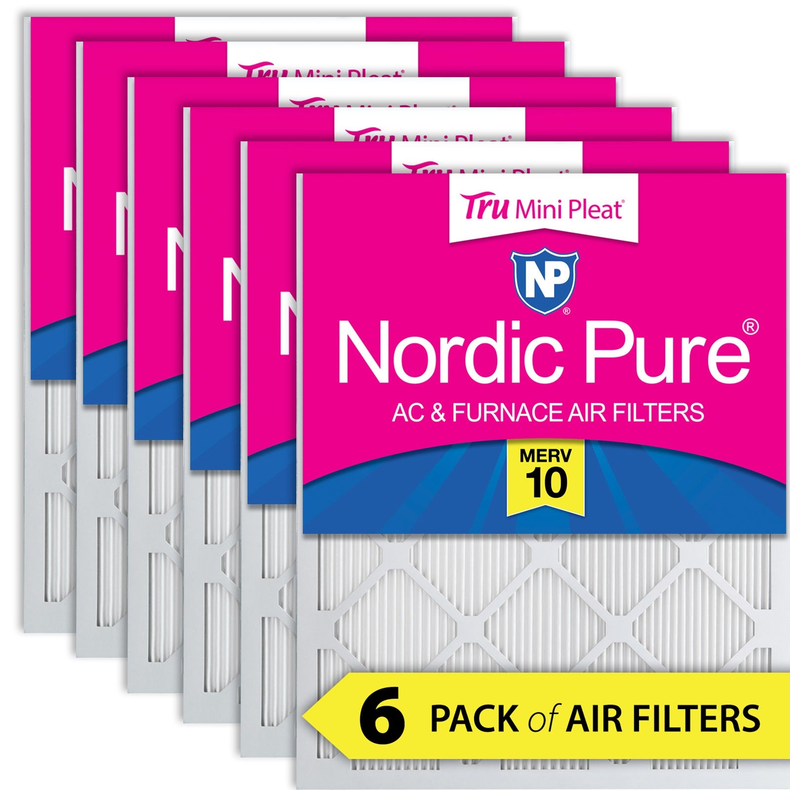 NORDIC PURE Nordic Pure 8x20x1M10MiniPleat-6 Merv 10 Air Filter 6-pack