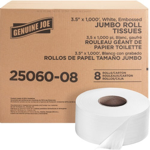 GENUINE JOE Genuine Joe GJO2506008 Jumbo Roll Bathroom Tissue 8-pack