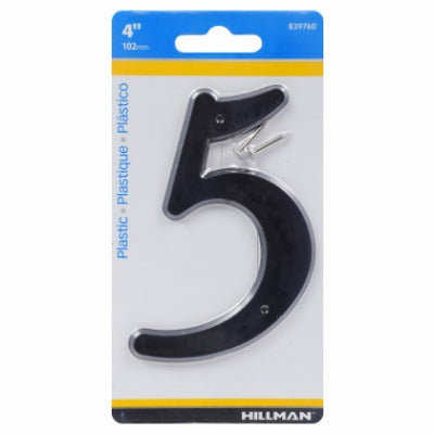 HILLMAN Hillman Fasteners 839760 Black Plastic House Number 5