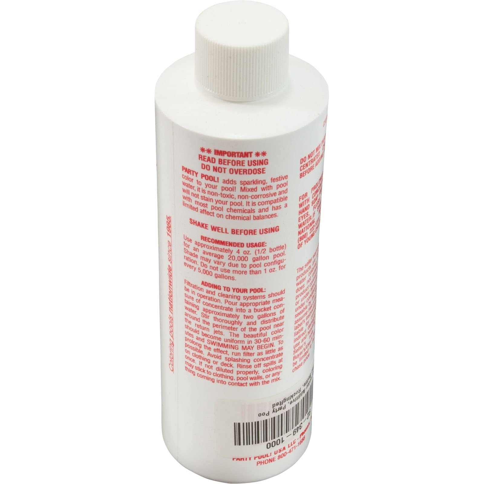 PARTY POOL! Party Pool! ROCKINRED Pool Color Additive Red 8 Oz