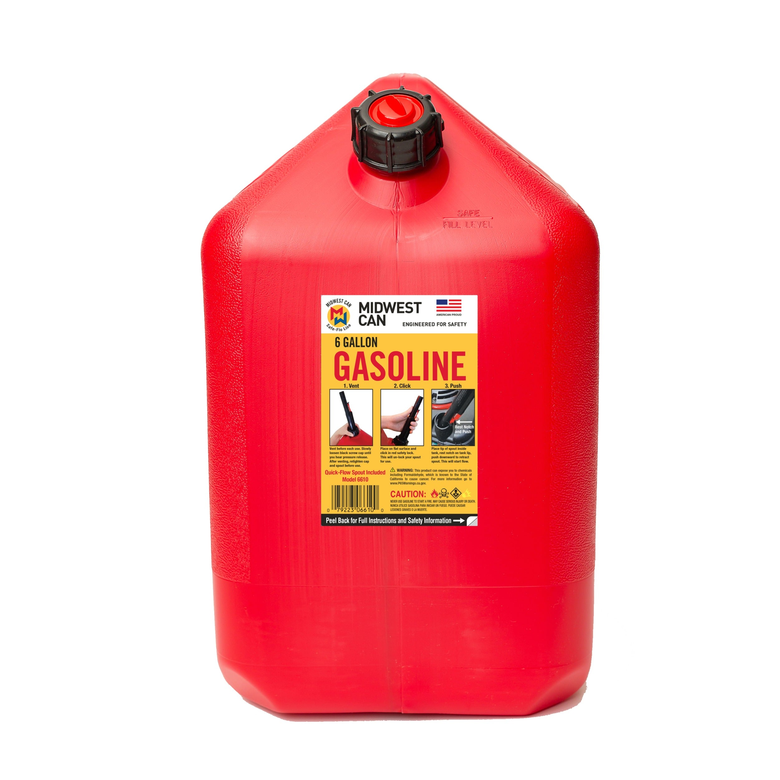 MIDWEST CAN Midwest Can 6610 Auto Shutoff Gas Can 6 Gallon