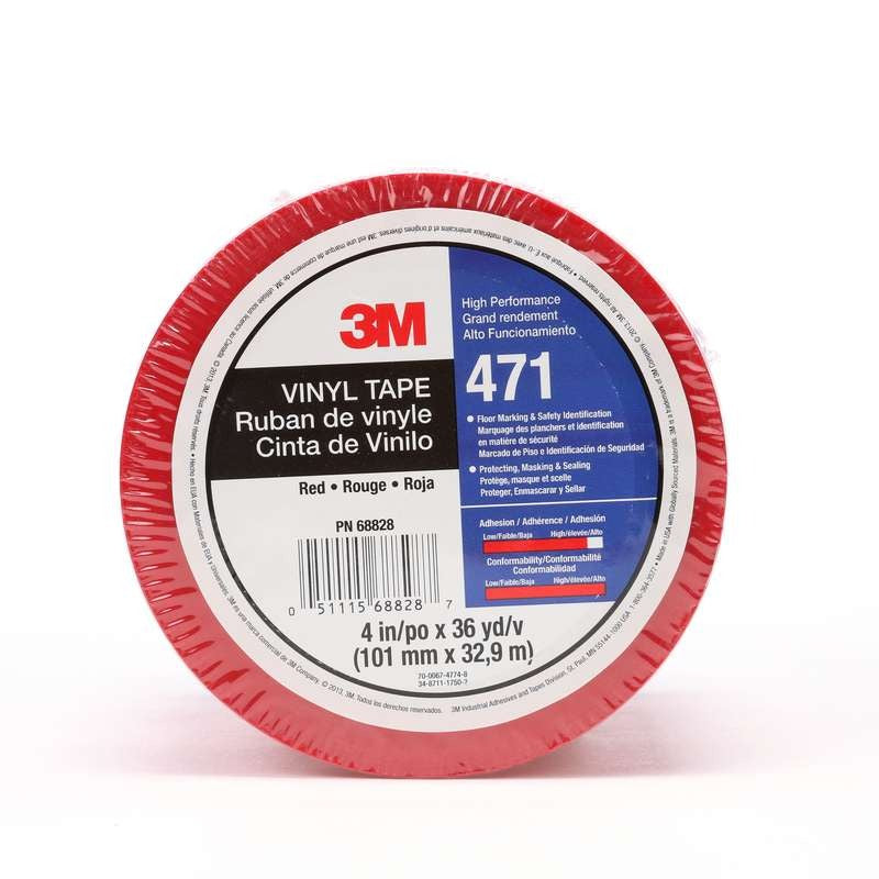 3M 3M 7010292804 Vinyl Tape 471 4 in x 36 yd 5.2 mil 8 Rolls
