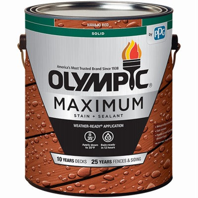 OLYMPIC Olympic/ppg 79614A/01 Solid Stain Navajo Red 1 Gallon