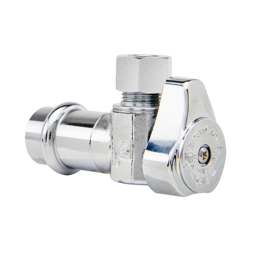 BrassCraft G2CP19XC1 1/2 x 3/8 in. Press x Compression Angle Supply Stop Valve in Chrome